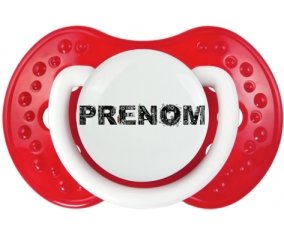 Tétine Prénom ou texte personnalisée alphabet style-34 :Blanc-rouge classique Tétine embout Lovi Dynamic 0/6 mois