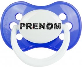 Tétine Prénom ou texte personnalisée alphabet style-34 :Bleu classique Tétine embout anatomique 0/6 mois