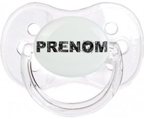 Tétine Prénom ou texte personnalisée alphabet style-34 :Transparent classique Tétine embout cerise 0/6 mois