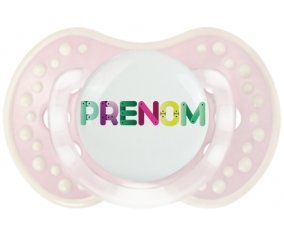 Tétine Prénom ou texte personnalisée alphabet style-35 :Retro-rose-tendre classique Tétine embout Lovi Dynamic 0/6 mois