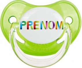 Tétine Prénom ou texte personnalisée alphabet style-36 :Vert classique embout physiologique 0/6 mois