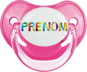 Tétine Prénom ou texte personnalisée alphabet style-36 :Rose classique embout physiologique 0/6 mois