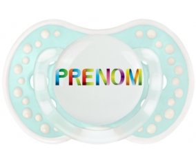 Tétine Prénom ou texte personnalisée alphabet style-36 :Retro-turquoise-lagon classique Tétine embout Lovi Dynamic 0/6 mois