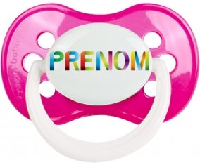 Tétine Prénom ou texte personnalisée alphabet style-36 :Rose foncé classique Tétine embout anatomique 0/6 mois