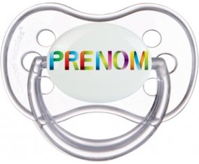 Tétine Prénom ou texte personnalisée alphabet style-36 :Transparente classique Tétine embout anatomique 0/6 mois