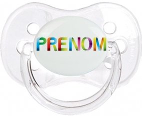 Tétine Prénom ou texte personnalisée alphabet style-36 :Transparent classique Tétine embout cerise 0/6 mois