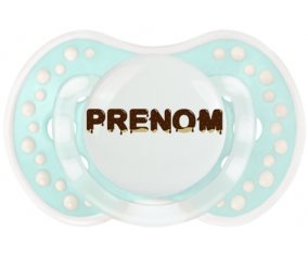 Tétine Prénom ou texte personnalisée alphabet style-37 :Retro-turquoise-lagon classique Tétine embout Lovi Dynamic 0/6 mois