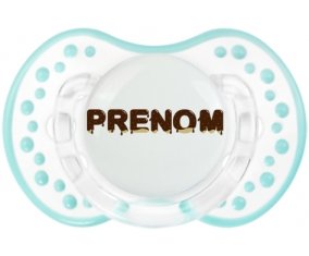 Tétine Prénom ou texte personnalisée alphabet style-37 :Retro-blanc-lagon classique Tétine embout Lovi Dynamic 0/6 mois