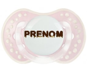 Tétine Prénom ou texte personnalisée alphabet style-37 :Retro-rose-tendre classique Tétine embout Lovi Dynamic 0/6 mois
