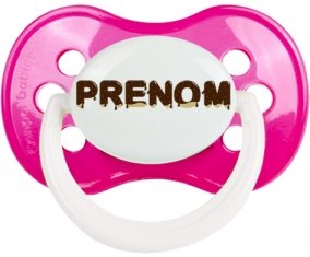 Tétine Prénom ou texte personnalisée alphabet style-37 :Rose foncé classique Tétine embout anatomique 0/6 mois