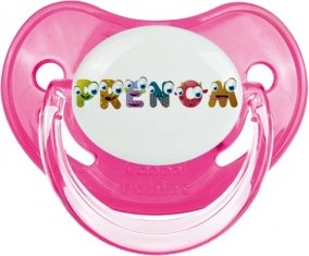 Tétine Prénom ou texte personnalisée alphabet style-38 :Rose classique embout physiologique 0/6 mois