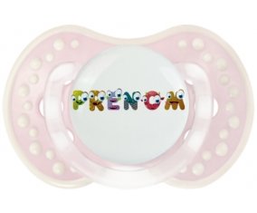 Tétine Prénom ou texte personnalisée alphabet style-38 :Retro-rose-tendre classique Tétine embout Lovi Dynamic 0/6 mois