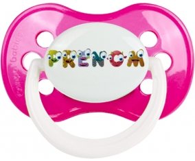 Tétine Prénom ou texte personnalisée alphabet style-38 :Rose foncé classique Tétine embout anatomique 0/6 mois