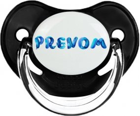 Tétine Prénom ou texte personnalisée alphabet style-39 :Noir classique embout physiologique 0/6 mois