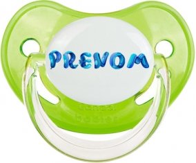 Tétine Prénom ou texte personnalisée alphabet style-39 :Vert classique embout physiologique 0/6 mois