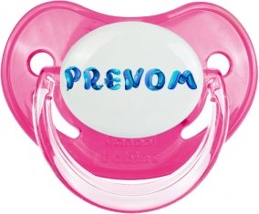 Tétine Prénom ou texte personnalisée alphabet style-39 :Rose classique embout physiologique 0/6 mois