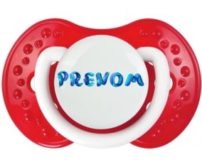 Tétine Prénom ou texte personnalisée alphabet style-39 :Blanc-rouge classique Tétine embout Lovi Dynamic 0/6 mois