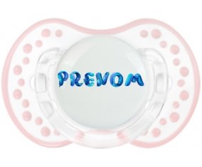Tétine Prénom ou texte personnalisée alphabet style-39 :Retro-blanc-rose-tendre classique Tétine embout Lovi Dynamic 0/6 mois