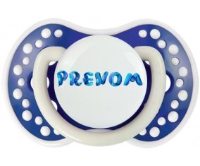 Tétine Prénom ou texte personnalisée alphabet style-39 :Bleu-marine phosphorescente Tétine embout Lovi Dynamic 0/6 mois