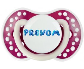 Tétine Prénom ou texte personnalisée alphabet style-39 :Fuchsia phosphorescente Tétine embout Lovi Dynamic 0/6 mois