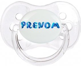 Tétine Prénom ou texte personnalisée alphabet style-39 :Transparent classique Tétine embout cerise 0/6 mois