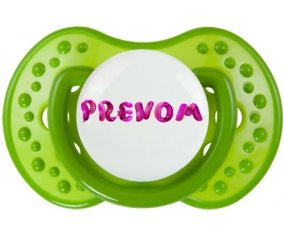 Tétine Prénom ou texte personnalisée alphabet style-40 :Vert classique Tétine embout Lovi Dynamic 0/6 mois
