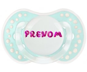 Tétine Prénom ou texte personnalisée alphabet style-40 :Retro-turquoise-lagon classique Tétine embout Lovi Dynamic 0/6 mois