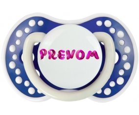 Tétine Prénom ou texte personnalisée alphabet style-40 :Bleu-marine phosphorescente Tétine embout Lovi Dynamic 0/6 mois