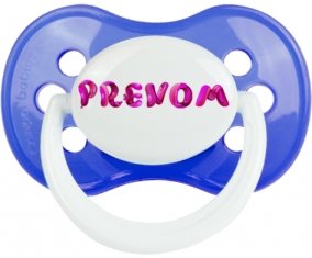 Tétine Prénom ou texte personnalisée alphabet style-40 :Bleu classique Tétine embout anatomique 0/6 mois