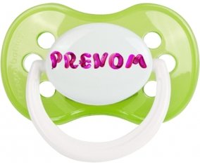 Tétine Prénom ou texte personnalisée alphabet style-40 :Vert classique Tétine embout anatomique 0/6 mois