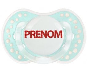 Tétine Prénom ou texte personnalisée alphabet style-41 :Retro-turquoise-lagon classique Tétine embout Lovi Dynamic 0/6 mois