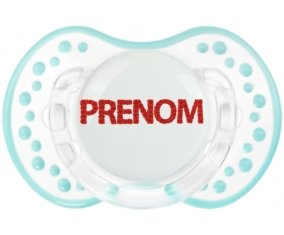 Tétine Prénom ou texte personnalisée alphabet style-41 :Retro-blanc-lagon classique Tétine embout Lovi Dynamic 0/6 mois
