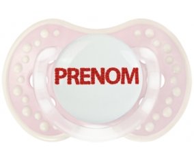 Tétine Prénom ou texte personnalisée alphabet style-41 :Retro-rose-tendre classique Tétine embout Lovi Dynamic 0/6 mois