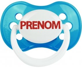 Tétine Prénom ou texte personnalisée alphabet style-41 :Cyan classique Tétine embout anatomique 0/6 mois