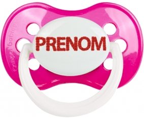 Tétine Prénom ou texte personnalisée alphabet style-41 :Rose foncé classique Tétine embout anatomique 0/6 mois