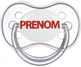 Tétine Prénom ou texte personnalisée alphabet style-41 :Transparente classique Tétine embout anatomique 0/6 mois