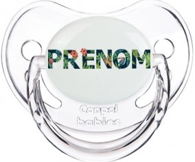 Tétine Prénom ou texte personnalisée alphabet style-42 :Transparent classique embout physiologique 0/6 mois