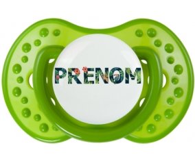 Tétine Prénom ou texte personnalisée alphabet style-42 :Vert classique Tétine embout Lovi Dynamic 0/6 mois