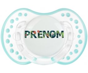 Tétine Prénom ou texte personnalisée alphabet style-42 :Retro-blanc-lagon classique Tétine embout Lovi Dynamic 0/6 mois