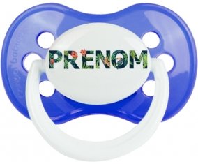 Tétine Prénom ou texte personnalisée alphabet style-42 :Bleu classique Tétine embout anatomique 0/6 mois