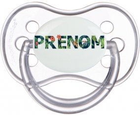 Tétine Prénom ou texte personnalisée alphabet style-42 :Transparente classique Tétine embout anatomique 0/6 mois