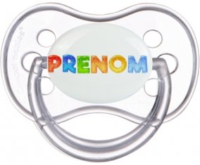 Tétine Prénom ou texte personnalisée alphabet style-43 :Transparente classique Tétine embout anatomique 0/6 mois