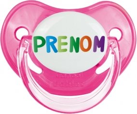 Tétine Prénom ou texte personnalisée alphabet style-44 :Rose classique embout physiologique 0/6 mois