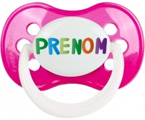 Tétine Prénom ou texte personnalisée alphabet style-44 :Rose foncé classique Tétine embout anatomique 0/6 mois