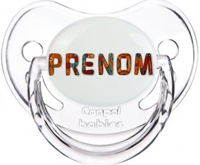 Tétine Prénom ou texte personnalisée alphabet style-45 :Transparent classique embout physiologique 0/6 mois
