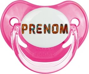Tétine Prénom ou texte personnalisée alphabet style-45 :Rose classique embout physiologique 0/6 mois