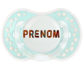 Tétine Prénom ou texte personnalisée alphabet style-45 :Retro-turquoise-lagon classique Tétine embout Lovi Dynamic 0/6 mois