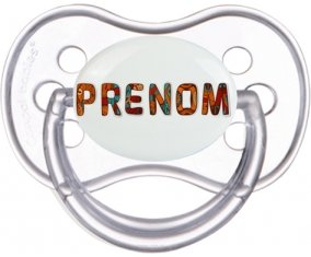 Tétine Prénom ou texte personnalisée alphabet style-45 :Transparente classique Tétine embout anatomique 0/6 mois