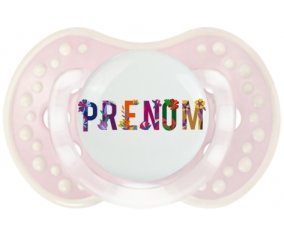 Tétine Prénom ou texte personnalisée alphabet style-47 :Retro-rose-tendre classique Tétine embout Lovi Dynamic 0/6 mois