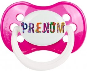 Tétine Prénom ou texte personnalisée alphabet style-47 :Rose foncé classique Tétine embout anatomique 0/6 mois